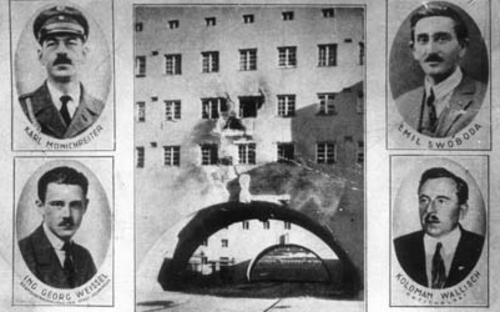 Februar 1934: Ungarische Gedenkkarte (hingerichtete Schutzbündler)