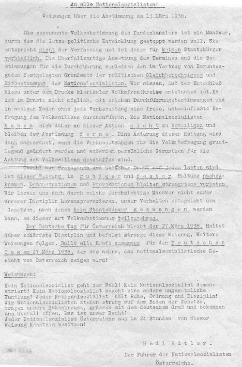 NS-Propaganda (Volksbefragung, 13. März 1938)