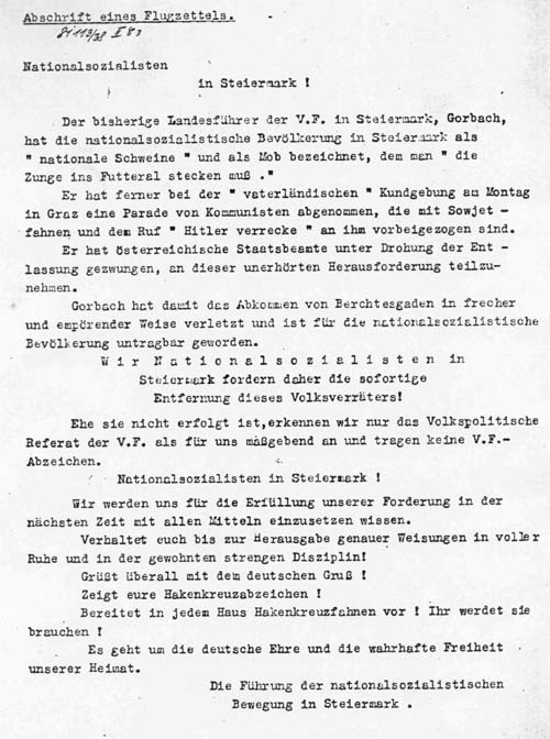 NS-Propaganda, Steiermark 1938