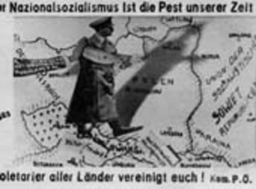 Illegal postcard of the KPÖ, 1939
