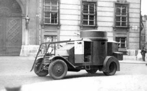 NS-Juliputsch 1934: Panzerwagen vor Bundeskanzleramt