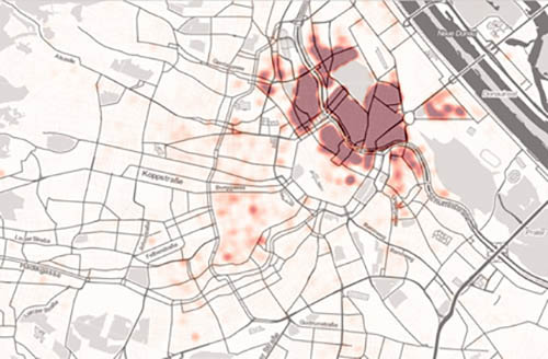 Mapping the last known addresses of Viennese Holocaust victims in Vienna