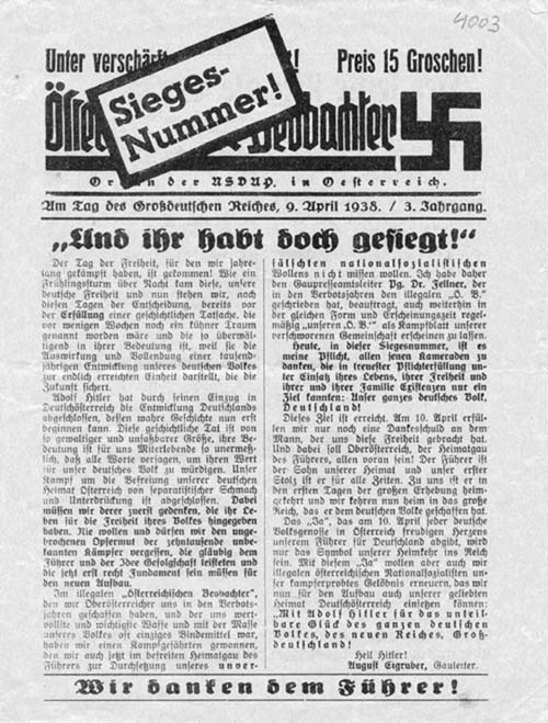 NS-Propaganda ("Volksabstimmung", 10. April 1938)