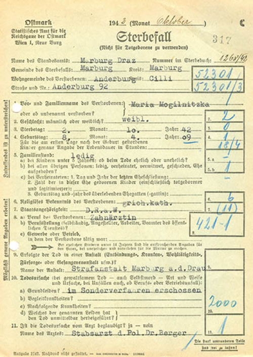 Sterbefall-Meldung