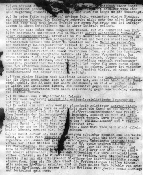 NS-Juliputsch 1934: Kollerschlager Dokument